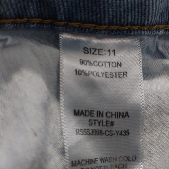 Blue Ankle Cropped Jeans with Side Ties Size 11 - Picture 14 of 15